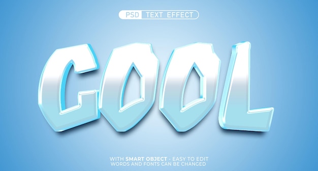 Texto moderno en 3D con estilo de fuente editable y fresco