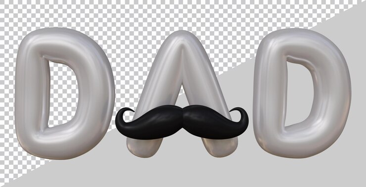 PSD texto de papá del día del padre con estilo moderno 3d