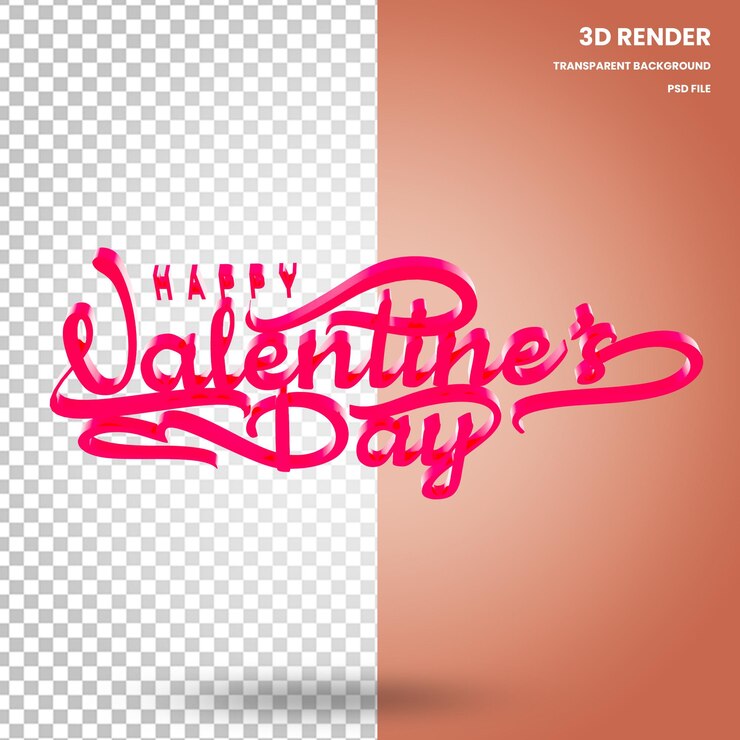 PSD texto de personaje 3d representar elementos de san valentín