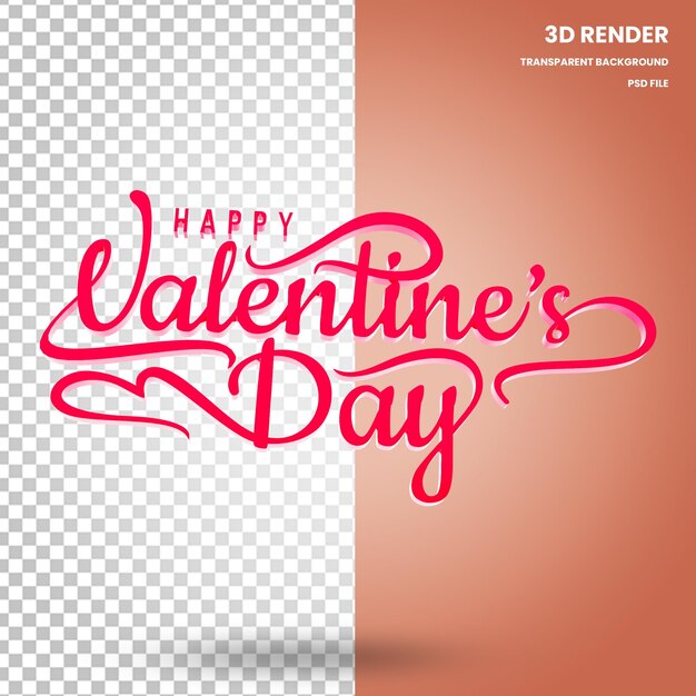 PSD texto de personaje 3d representar elementos de san valentín