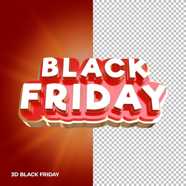 Texto preto sexta-feira com renderização 3D premium psd
