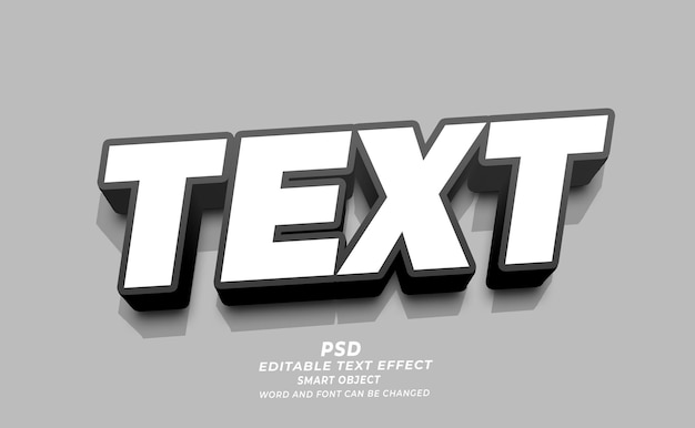 Texto PSD 3D Editable Efecto de texto plantilla de Photoshop