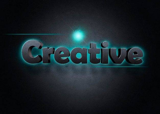 Texto PSD gratis editable con estilo neón