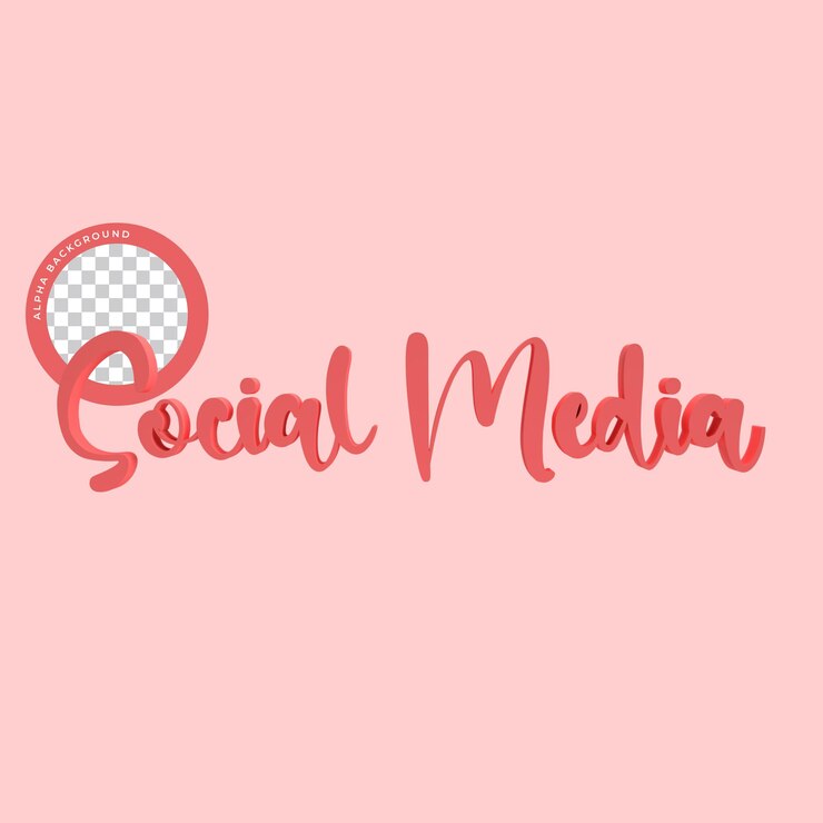 PSD texto de redes sociales en 3d. texto aislado.