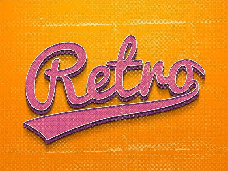 PSD el texto retro de serif 3d editable está coloreado en rojo