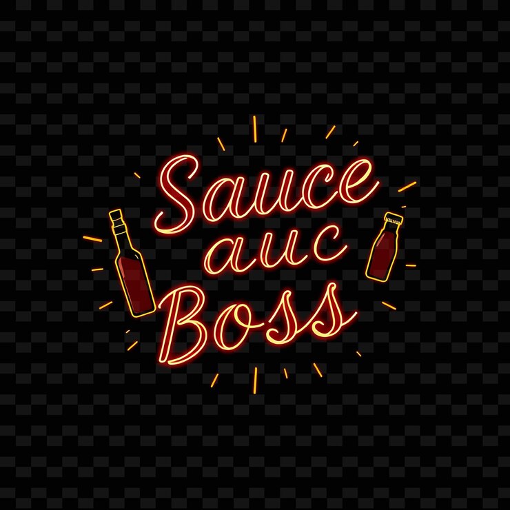 PSD texto en rojo neón y naranja profundo con salsa de fondo de neón diseño tipográfico delicioso