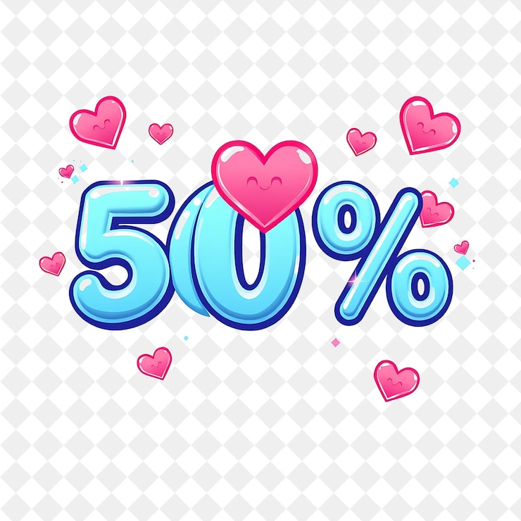 PSD texto seductor 50 con burbujas brillantes y corazones lindos texto es audaz y juguetón con lin grueso