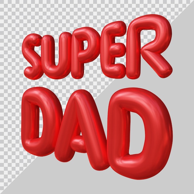 PSD texto del super papá del día del padre con estilo moderno 3d