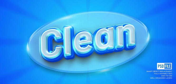 PSD texto de título limpio con efecto de estilo 3d editable