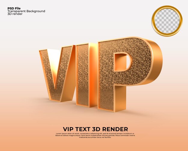 PSD texto vip 3d renderizar diamante de luxo de ouro