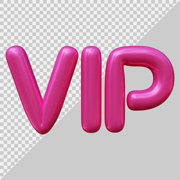 Texto vip con estilo moderno 3d