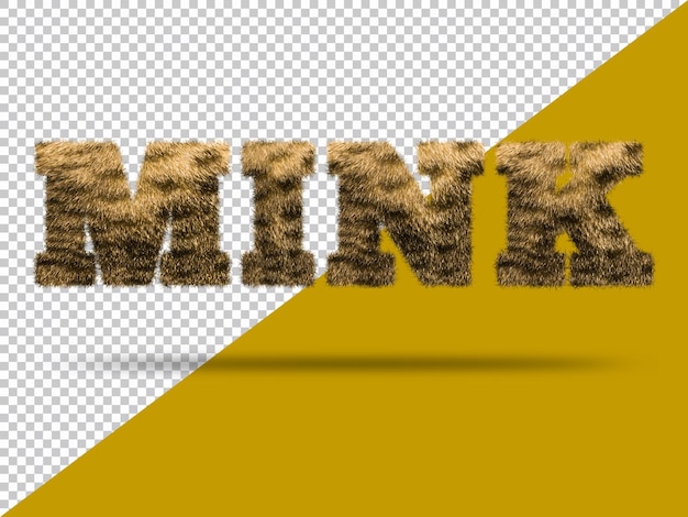 Texto de visón con piel 3d realista