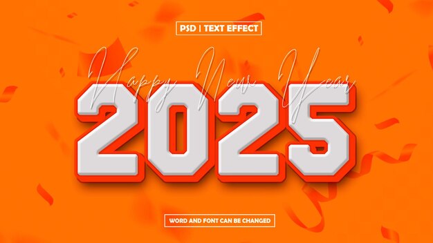 Textový efekt Šťastný Nový rok 2025