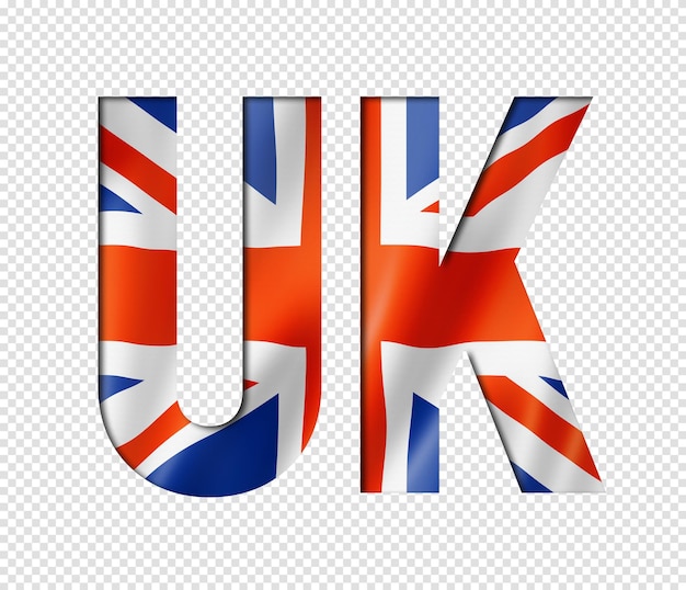 Textschriftart der britischen Flagge