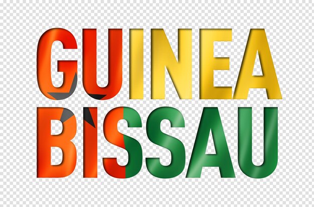 Textschriftart der flagge guinea-bissaus, nationaler symbolhintergrund