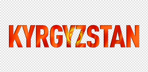 PSD textschriftart der flagge kirgisistans