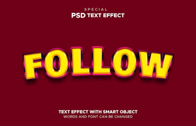 Textstil 3d-effekt folgt mockup