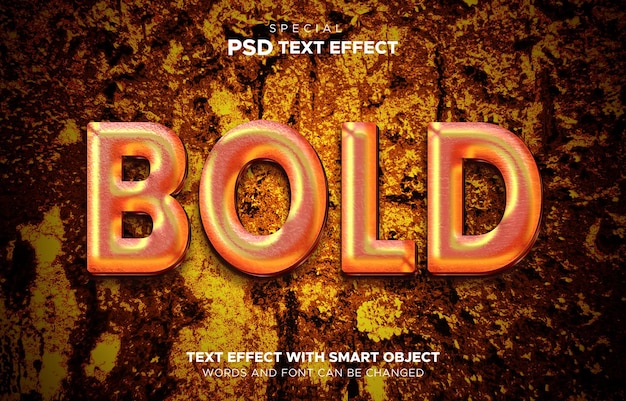 Textura 3d de maquete em negrito de efeito de texto
