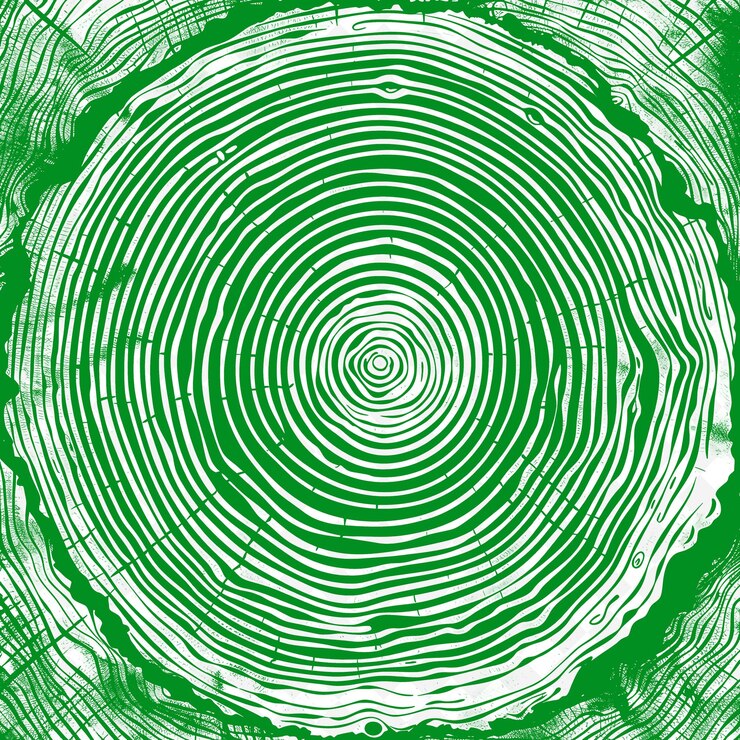 PSD textura de anillos de corteza de árbol con decoración de fondo de superposición creativa png circular concéntrica y en capas