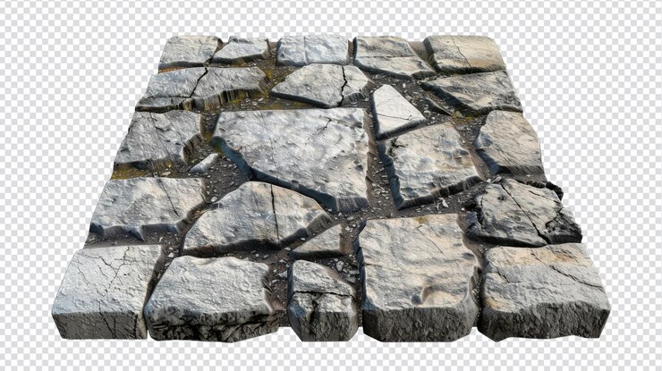 PSD textura de baldosas de acera de alta calidad aislada en fondo blanco para aplicaciones de diseño y arte