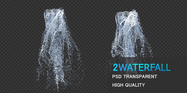 PSD textura de cascada con gotitas diseño aislado premium psd