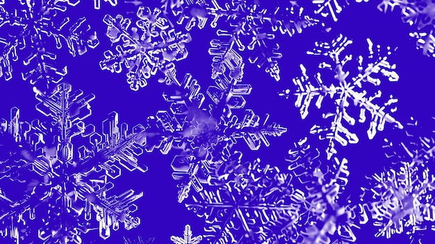 PSD textura de cristales de hielo de copo de nieve con simetría hexagonal y decoración de fondo de superposición creativa en png