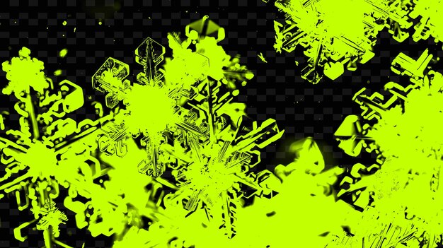 PSD textura de cristales de hielo de copo de nieve con simetría hexagonal y decoración de fondo de superposición creativa en png