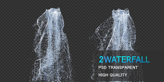 PSD textura de cachoeira com design isolado de gotas psd premium