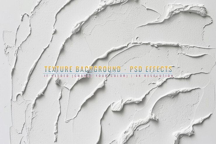 PSD textura de cor branca abstrata em fundo transparente
