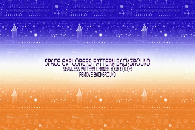 PSD textura de fundo com exploradores espaciais shuttles planetas e estrelas padrão psd editável