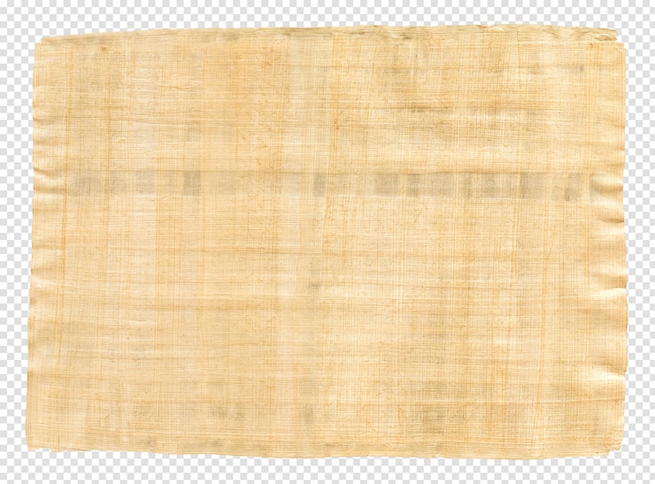 PSD textura de papiro antigo isolada em fundo transparente