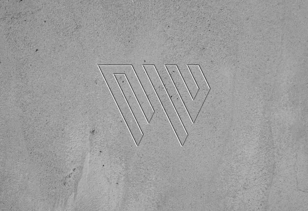 Textura de parede de concreto debossed logotipo maquete