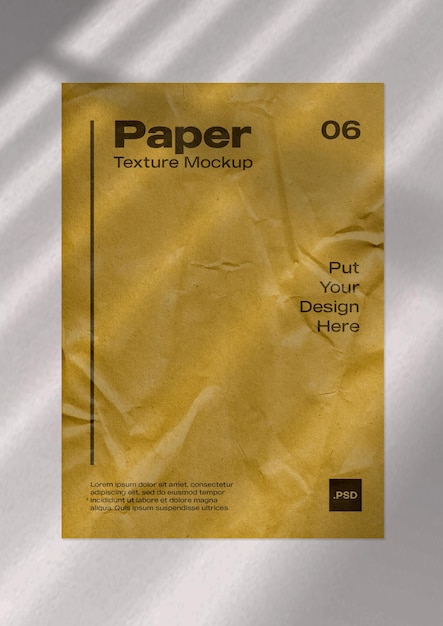 Textura de rugas de papel marrom para maquete 06