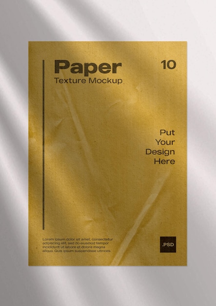 Textura de rugas de papel marrom para maquete 10