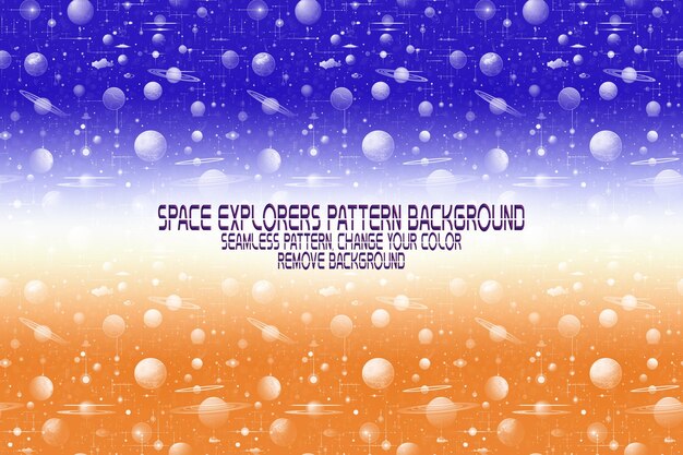Textura de fondo con exploradores espaciales transbordadores planetas y estrellas patrón PSD editable