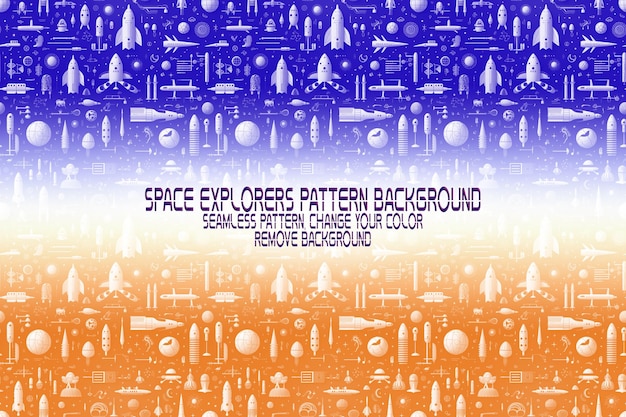 Textura de fondo con exploradores espaciales transbordadores planetas y estrellas patrón PSD editable