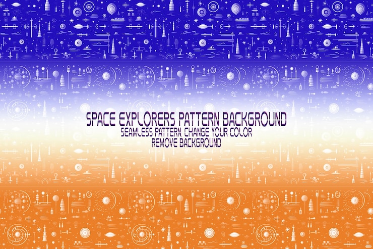 PSD textura de fondo con exploradores espaciales transbordadores planetas y estrellas patrón psd editable