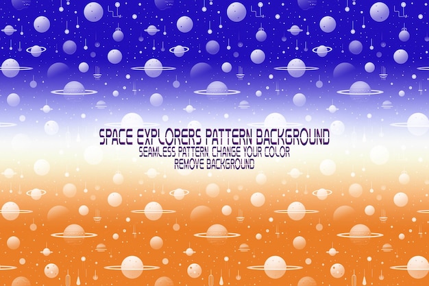 Textura de fondo con exploradores espaciales transbordadores planetas y estrellas patrón PSD editable