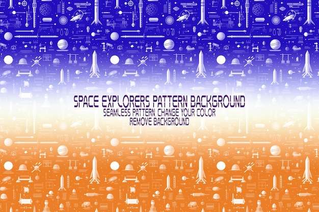 Textura de fondo con exploradores espaciales transbordadores planetas y estrellas patrón PSD editable