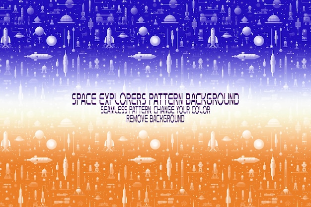 Textura de fondo con exploradores espaciales transbordadores planetas y estrellas patrón PSD editable