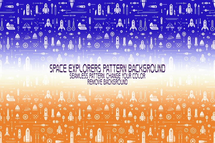PSD textura de fondo con exploradores espaciales transbordadores planetas y estrellas patrón psd editable