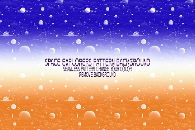 Textura de fondo con exploradores espaciales transbordadores planetas y estrellas patrón PSD editable