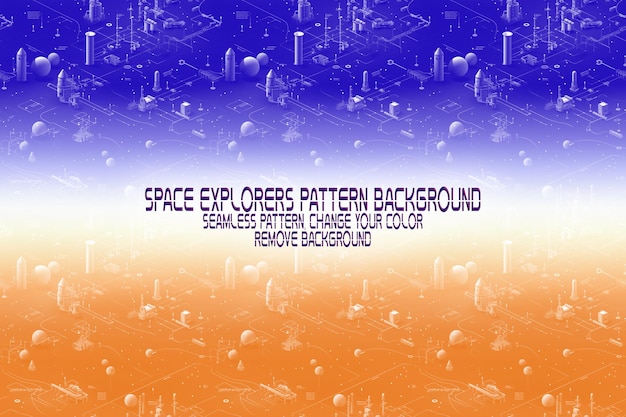 Textura de fondo con exploradores espaciales transbordadores planetas y estrellas patrón PSD editable