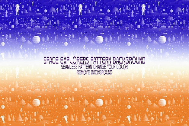 Textura de fondo con exploradores espaciales transbordadores planetas y estrellas patrón PSD editable
