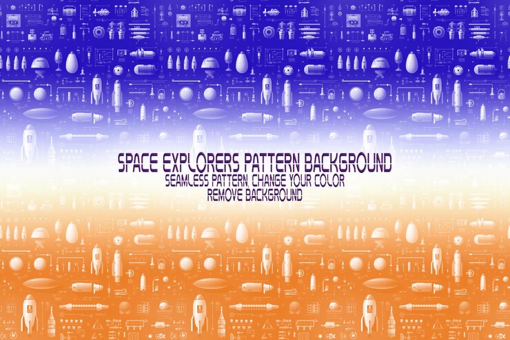PSD textura de fondo con exploradores espaciales transbordadores planetas y estrellas patrón psd editable