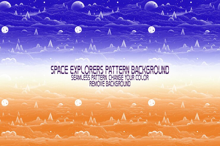 PSD textura de fondo con exploradores espaciales transbordadores planetas y estrellas patrón psd editable