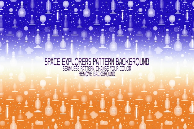 Textura de fondo con exploradores espaciales transbordadores planetas y estrellas patrón psd editable
