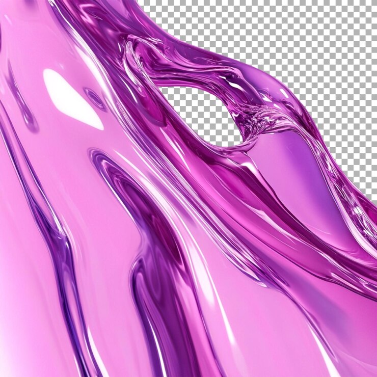 PSD textura de gel de colores en un fondo transparente generado por ai