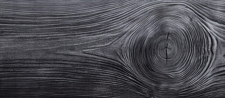 PSD textura de grano de madera negra con nudo