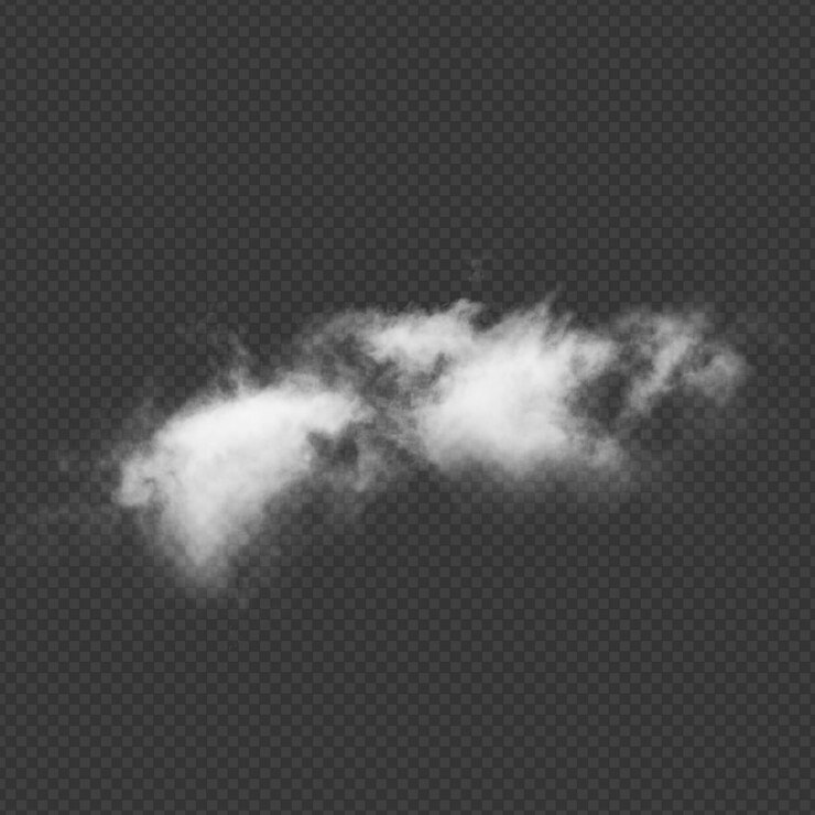 PSD textura de humo blanco nublado aislado sobre fondo transparente